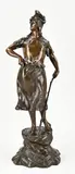 Antiek Frans bronzen figuur, H 52 cm.