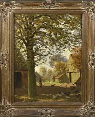 Evert Rabbers, Twentse boerderij, Olieverf op linnen