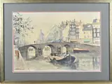 J.G. den Hengst, Torensluis Amsterdam, Aquarel op papier