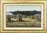 Alex Coenraad Rosemeier, Landschap met korenschoven, Olieverf op linnen