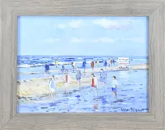 Pieter van Noort, Strandgezicht, Olieverf op paneel