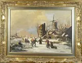 Onduid. gesig., Wintergezicht, Olieverf op paneel