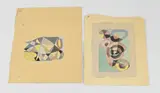 Twee werken Daniël den Dikkenboer, 2x Abstract, Aquarel op papier