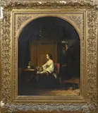 W.C. Chimaer van Ouderdorp, Hollands renaissance interieur, Olieverf op paneel