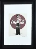 Lithografie Mel Ramos, Coca Cola met pin-up, Lithografie Mel Ramos