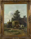 C. Verschuur, Landarbeider met hooiwagen