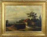 Ongesigneerd? Circa, Landschap met watermolen, Olieverf op linnen