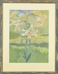 Sam Schellink, Wilde orchidee, Aquarel op papier
