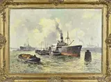 L.M.W. Kessler, Rotterdamse haven met vrachtschepen