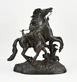 19e Eeuws Frans bronzen figuur, Paardenmenner