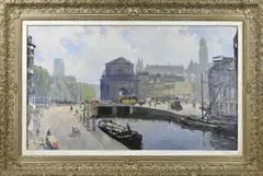 Daniel Mühlhaus, Delftse poort Rotterdam, Olieverf op linnen