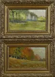 J. Faut, Impressionistisch landschap (pendant), Olieverf op paneel