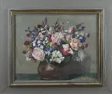 Adam Potgieter, Vaas met bloemen, Olieverf op linnen