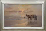 J.L. van der Meide, Zeegezicht met schelpenvisser, Olieverf op linnen