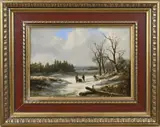 Onduidelijke monogram, Wintergezicht, Olieverf op paneel