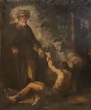 Onduid. gesig., Bijbelse figuren met Jezus, Olieverf op linnen