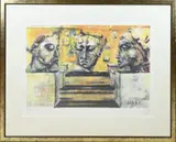 Astrid Engels, Drie hoofden, Lithografie op papier