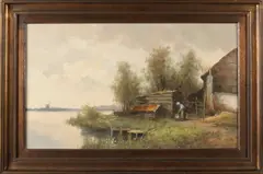 Jan Schaeffer, Hollands landschap, Olieverf op linnen