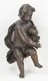 73 cm. by Zeer grote 17e - 18e eeuwse eikenhouten putti, offered Oct 2022