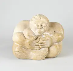 Terracotta figuur, Corpulente naakte dame, Terracotta figuur