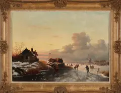 Anton Karssen, Hollandse ijspret, Olieverf op linnen