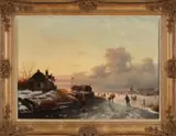 Anton Karssen, Hollandse ijspret, Olieverf op linnen