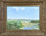 Klaas van Leeuwen, Landschap, Olieverf op linnen