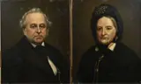 V. Lens, Twee portretten (echtpaar ), Olieverf op linnen