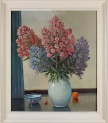Leo Kurpershoek, Vaas met bloemen, Olieverf op linnen