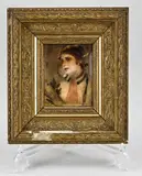 Conrad Kiesel, Achter-glas portret, Olieverf op glas