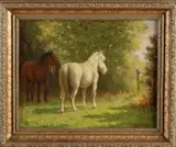 Evert Rabbers, Twee paarden bij hek