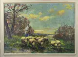 Jacobus Doeser, Herder met schapen, Olieverf op linnen