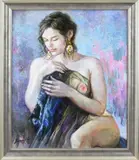 Yaseneva Sveta, Lady in blue, Olieverf op linnen