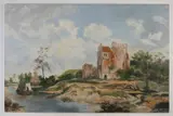 Peter te Marveler, Riviergezicht met ruïne, Olieverf op paneel