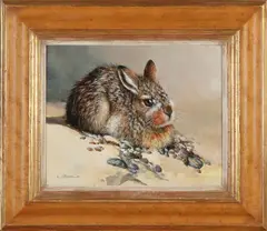 Jong konijn by Cees Roorda, Olieverf op linnen, offered Jul 2022