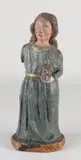 H 24 cm. by 18e Eeuws houtgestoken barok figuur met polychromie, offered Jul 2022