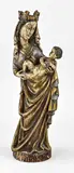 Gepolychromeerde Madonna met vergulding, H 41 cm.