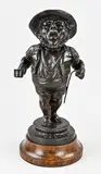Man met hoed by Antiek Frans compositie metalen figuur, offered Jul 2022