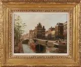 H.C.A. Paradies, Rotterdamse binnenhaven, Olieverf op paneel