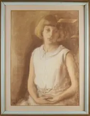 Jacobus Cossaar, Portret Nanny Cossaar, Pastel op papier