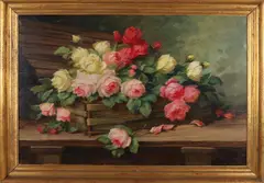 Wilhelm Schütze, Bloemstilleven, Olieverf op linnen