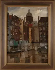Marie Henri Mackenzie, Het Kolkje te Amsterdam, Olieverf op linnen