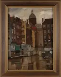 Marie Henri Mackenzie, Het Kolkje te Amsterdam, Olieverf op linnen