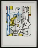 Roy Lichtenstein, Naakte vrouw met buste, Lithografie op papier