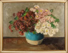 Jacobus Doeser, Gemberpot met bloemen, Olieverf op linnen