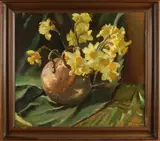 Otto Coenders, Stilleven narcissen, Olieverf op schilderskarton