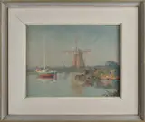 Ongesigneerd, Zomers riviergezicht, Olieverf op linnen