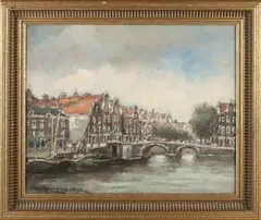 H.C. Kranenburg, Amsterdams stadsgezicht, Olieverf op linnen