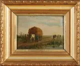 A.C. Kooper, Boer met ossenspan, Olieverf op paneel