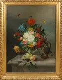 Eduard Wuger, Bloemstilleven, Olieverf op linnen
